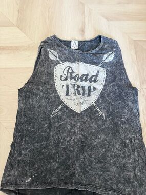 American Age Acid Wash Charcoal Muscle Tank